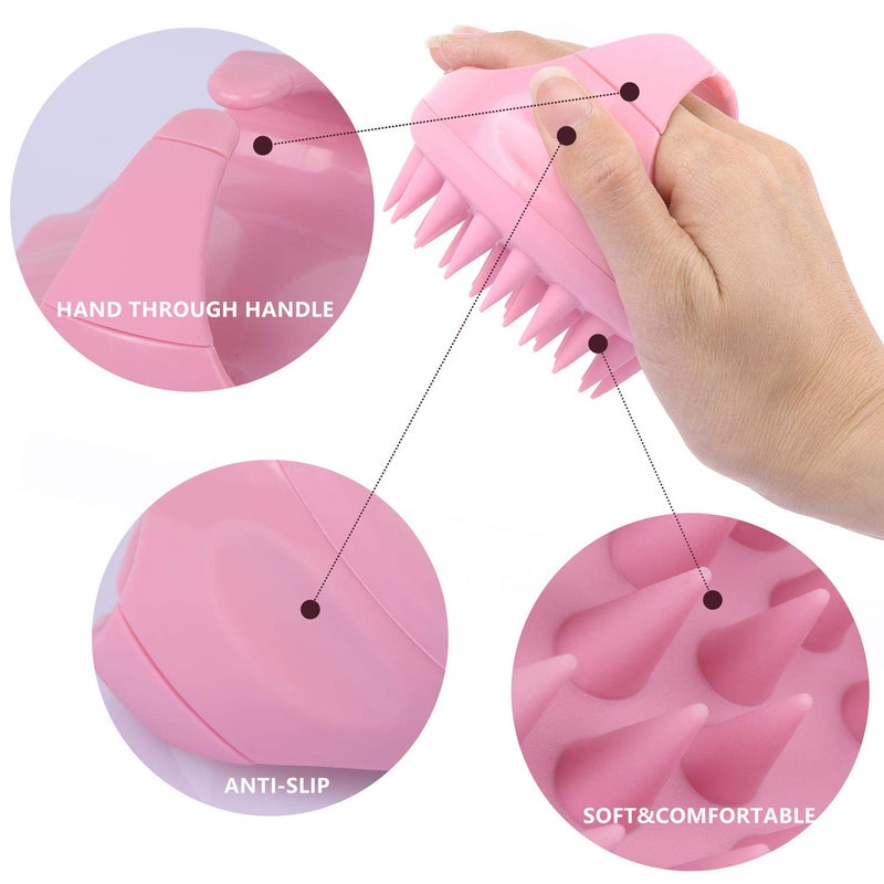 BTYMS 3 Pcs Silicone Scalp Massager & Shampoo Brush, Handheld Scalp Scrubber Cleansing Brush for Shower - Image 2